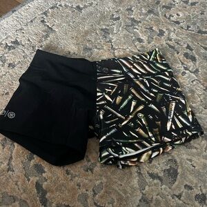 Black and Multicolor Women's Shorts